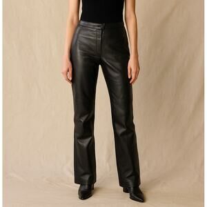 KORS Michael Kors Wide Leg Leather Pants
